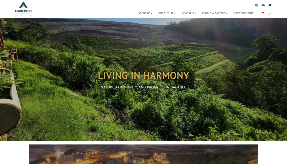 Agincourt Resources Website Screenshot